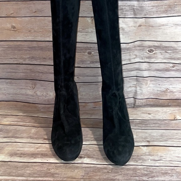 Stuart Weitzman Black Suede Highland Over-the-Knee High Heel Boot 8.5 - Picture 12 of 16